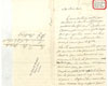 Document manuscrit, en page double, écrit en noir et blanc sur du papier jauni. Un encadré rouge y figure dans le haut de la page, à droite, indiquant une référence archivistique.