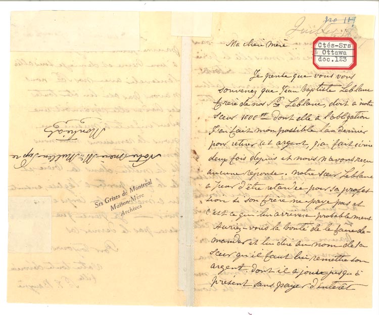 Hand written document in black ink on yellowing paper double page spread, with red box and archival reference in top right hand corner.