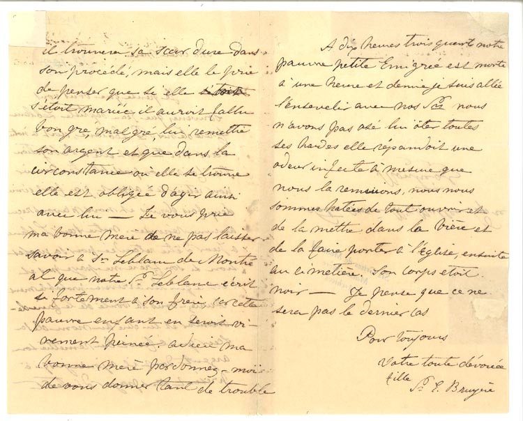 Document manuscrit, en page double, écrit en noir et blanc sur du papier jauni. Les deux pages contiennent des notes manuscrites.