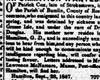 Newspaper article in black and white print, square column. The first line is larger than the rest, and reads: Information Wanted.